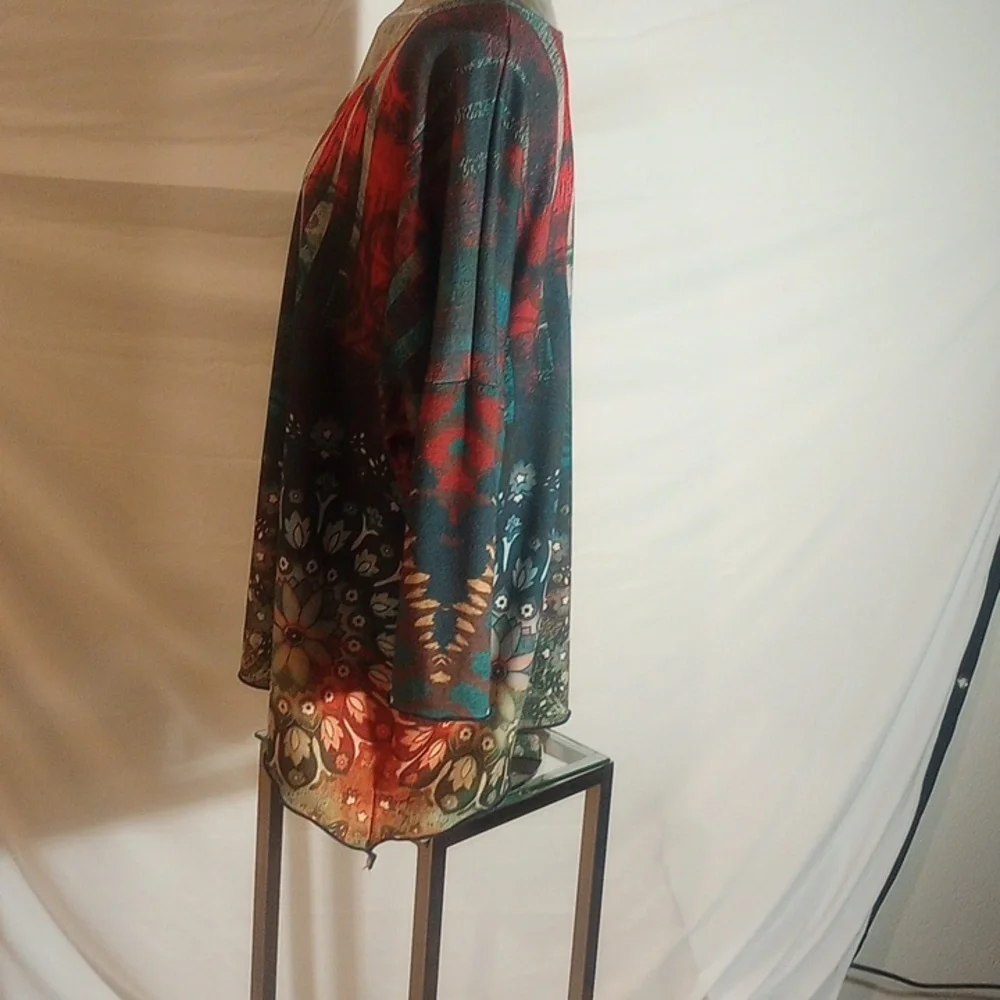 Amma Women's Tunic Top 3X, Abstract Art Made In LA Blouse 29 wide long 27 - Picture 4 of 14